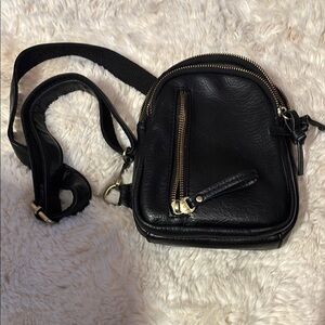 Black Leather Crossbody Bag